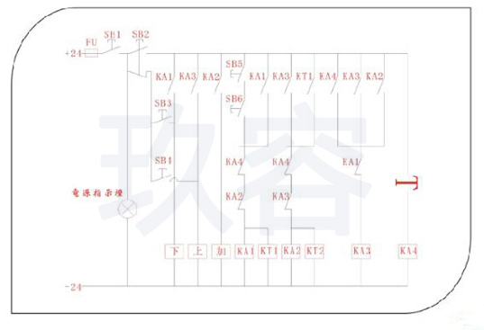 气液增压缸附调模功能的回路连接图